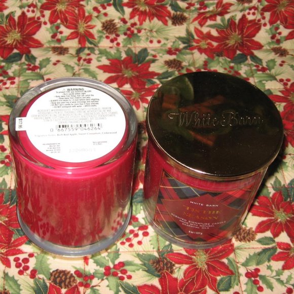 BBW White Barn "Tis The Season Signature Scented Candle Lot of 2 Christmas - Picture 3 of 3